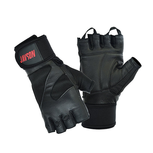 JAVSON LEATHER GYM GLOVES FOR FITNESS WORKOUT