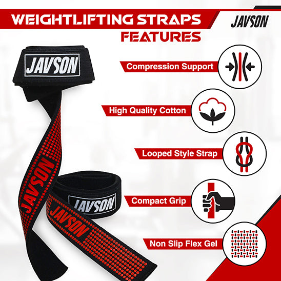 JAVSON COTTON WEIGHTLIFTING STRAPS FOR WORKOUT