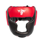 Javson Full Face Head Guard for Training Red/White