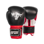 Javson Boxing Gloves Leather Toda Series Hook & Loop black/Red