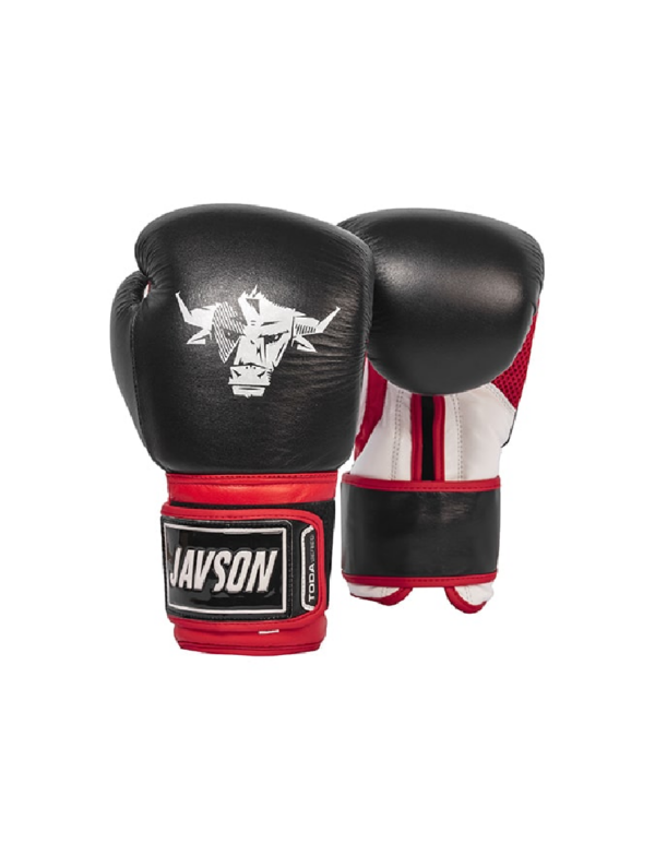Javson Black/Red Boxing Gloves Hook & Loop Toda Series